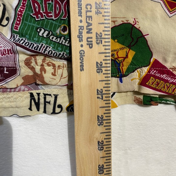 Vintage NFL Washington Redskins AOP Button Up Shirt Mens Large Tan Short Sleeve - Picture 4 of 7